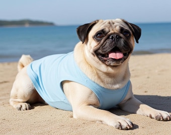 犬用UVカットサンシャツ（ブルー）：軽量で保護力のある犬用ラッシュガード