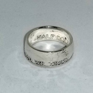 Silver Franklin Half Dollar Ring