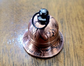 Gremlin Buffalo Head Nickel Biker Bell – Motorcycle Guardian For Harley – GR01100