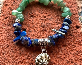 Lapis Lazuli & Green Aventurine Mermaid Mala