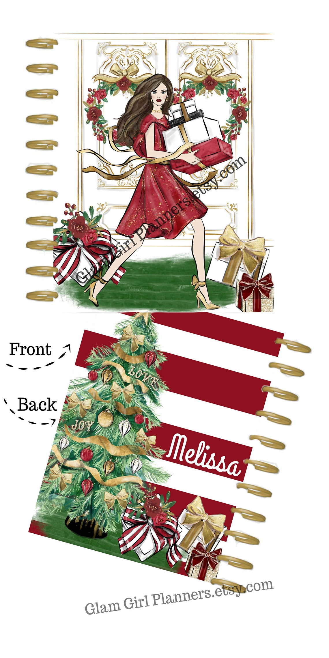 Christmas Happy Planner Cover Glam Girl Happy Planner Cover Etsy