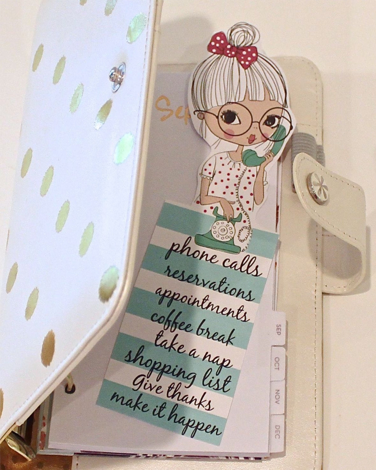 Planner Girl Bookmark Girly Bookmark Cute Bookmark for your Etsy