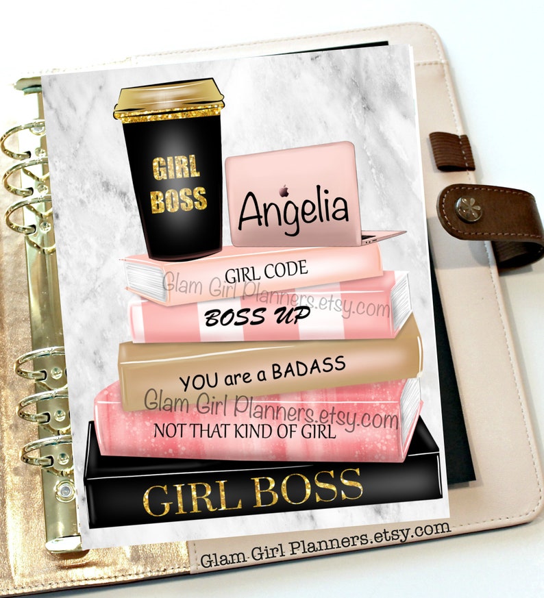 Printable Planner Cover Digital Sublimation Graphics Girl Boss Planner Dashboard Digital Planner Insert Girl Boss Digital Planner Cover
