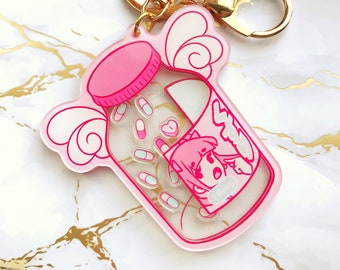 Yami Kawaii Menhera Pill Bottle Double Sided Shaker Charm