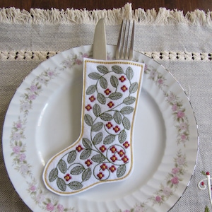 Mini stocking, gift card holder, gift card stocking, silverware holder, silverware pouch, silverware stocking, personalized gift card holder