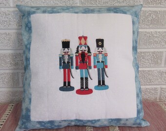 Embroidered Nutcracker pillow cover, nutcracker gift, nutcracker decor, Christmas accent pillow cover