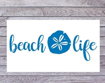 Beach life decal | Sand dollar decal | Summer decal | Beach decal | vinyl car decal