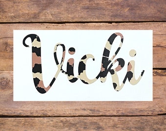 Cheetah Name Decal for Tumbler | Vinyl Name Decal | Custom Name Decal | Name Decal for  | Tumbler Name Decal |  Name Decal for Women