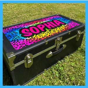 Camp Trunk Name Sticker, Custom Camp Trunk Name Decal, Summer Camp Trunk Sticker, Kids Camp Name Label, Personalized Camp Trunk Lid Skin