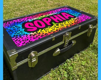 Camp Trunk Name Sticker, Custom Camp Trunk Name Decal, Summer Camp Trunk Sticker, Kids Camp Name Label, Personalized Camp Trunk Lid Skin