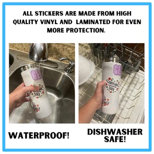 two pictures of a person holding a cup in front of a sink