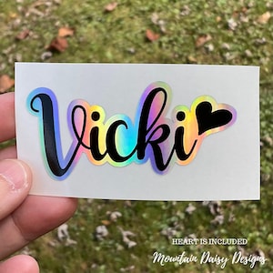 Custom Holographic Name Stickers for Water Bottles, Laptop, Personalized Name Sticker for School Labels, Cute Tumbler Sticker, Custom Name