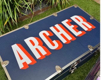 Name Sticker for Camp Trunk, Custom Footlocker, Large Personalized Name Decal, Summer Camp Name Label