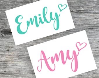 Vinyl Name Decal with Heart | | Name decal for Tumbler | Custom Name Decal | Name Sticker |  Name Decal | Name Decal for Women