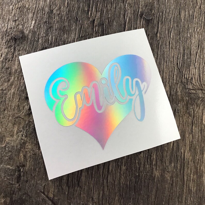 Holographic Name Decal Vinyl Name Decal Holographic Decal Etsy