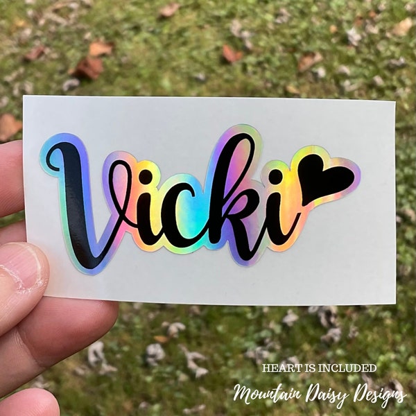 Custom Holographic Name Stickers for Water Bottles, Laptop, Personalized Name Sticker for School Labels, Cute Tumbler Sticker, Custom Name