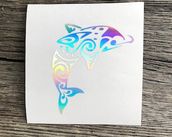 Holographic Dolphin Decal | Holographic Dolphin Sticker | Dolphin Car Decal | Dolphin Car Decal | Dolphin Laptop Sticker