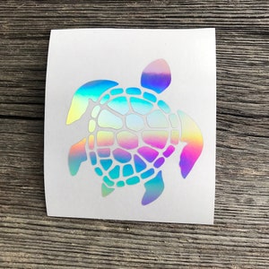 Holographic Sea Turtle Decal for Tumbler | VSCO Turtle sticker | Holographic Car Decal | Turtle Tumbler Decal | Vinyl Decal Sticker