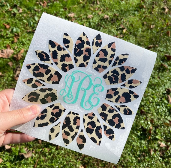 Sunflower Monogram Car Decal | Flower Monogram  | Sunflower Custom Decal | Car Decal | Decals for Women | Custom Decal | Tumbler Decal