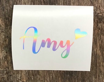 Holographic Name Decal,  Tumbler Name Decal, Name Sticker, Holographic Decal, Name Decal for Tumbler, Name Label, Vinyl Name Decal