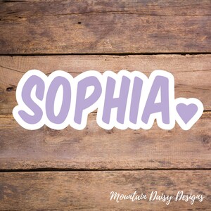 Custom Name Sticker, Personalized Name Sticker with Heart, Cute Name Decal Sticker, Gift for Her, Laptop Sticker, Water Bottle Sticker