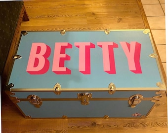 Kids Camp Trunk Name Sticker, Custom Footlocker, Large Personalized Name Decal, Summer Camp Name Label