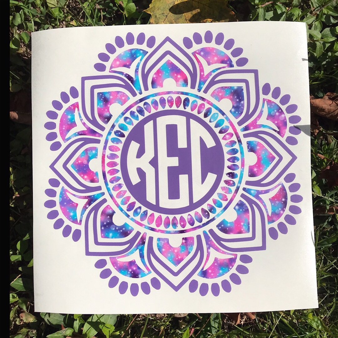 Monogram Mandala Decal Sticker for Cups, Car Windows, Planners ...