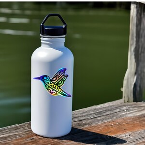 Holographic Hummingbird Sticker, Holographic Sticker for Water Bottle, Laptop Sticker, Nature Sticker, Animal Sticker, Waterproof Sticker image 3