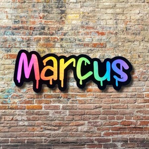 Holographic Graffiti Vinyl Name Sticker, Custom Name Decal, Tumbler Name Decal, Name Sticker, Personalized Graffiti Name Stickers,