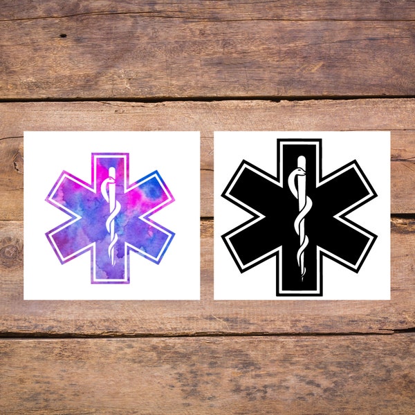 EMS Decal, Star of Life Decal, EMS Sticker, Star of Life Sticker, Paramedic Decal, Paramedic Sticker, EMT Decal, Emt Sticker, Car Decal