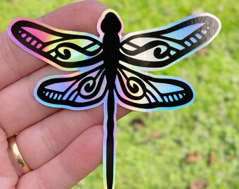 Holographic Dragonfly Sticker, Wildlife Sticker, Dragonfly Sticker for Water Bottle, Insect Stickers, Nature Stickers, Cute Stickers Tumbler