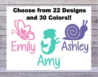 Kids Name Decal for Tumbler, Personalized Pencil Box Decals, Kids Cup Decal, Girl Vinyl Name Decal, Name Sticker, Lunchbox Decal,