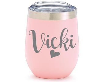 Custom Wine Tumbler Name Decal, Vinyl Name Decal, Name Sticker, Name Decal for Cup, Water Bottle Name Decal,  Name Decal for Women, Gift