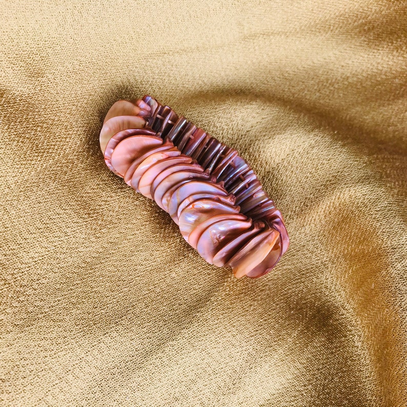 Soft Pink Toned Bracelet Vintage Seashell Iridescent