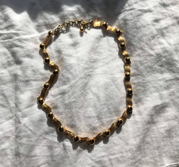 Vintage Monet Stamped Chain Link Short Length Necklace Etsy