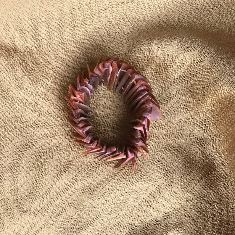 Soft Pink Toned Bracelet Vintage Seashell Iridescent