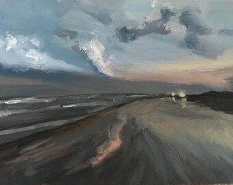 A Light on the Water - Original  5x7 Oil Painting