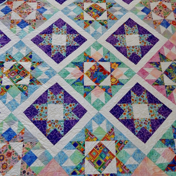 Quilt da regina a re con stelle libellula (95 x 110)