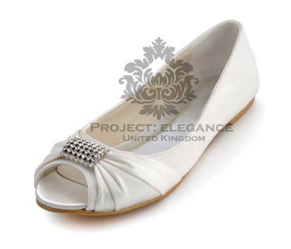 white peep toe flat shoes