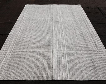 7x10 BOHO White and Gray Kilim Rug, Handmade Wool Flatweae Kilim Rug, 7x10 Area Rug, Turkey Rug, Kilim Rug, Bohomian Style Rug, Kilims ,