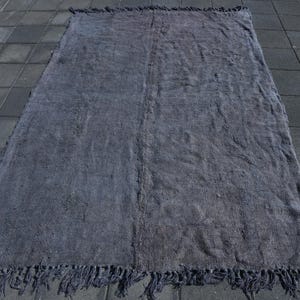 5x8 Blue Gray Vintage Hemp Rug, 5x8 Hemp Rug, 5x8, Handmade Bohemian Rug, 5x8 Rug, Modern Mid Century, Kilim Hemp Rug, Rug For Living Room