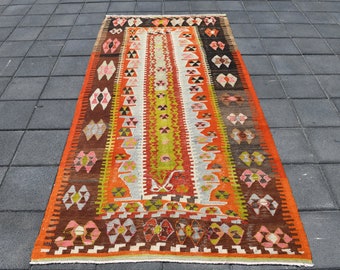 UNIQUE KILIM RUG Overdye Rug Anatolian Rug 4.3x.8.4 Ft Hemp Rug Kilim Rug Oversize Rug Hand knotted Rug Kilim Turkey Rug Eclectic Rug