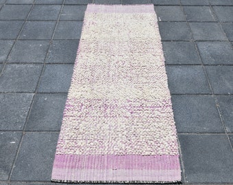 2x5 TURKISH KILIM RUNNER Rug, 2x5 Pink & Biege Kilim Rug, 2x5 Kilim Runner, Handmade Bohemian Rug, Short Vintage Rug, 2x5 Vintage Runners