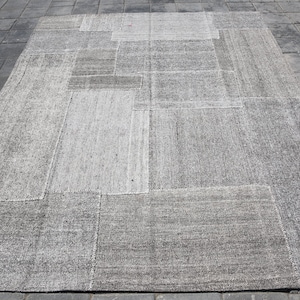 8x10 TURKISH KILIM PATCHWORK Rug, Handmade Oushak Rug, 8x10 Kilim Patchwork Rug, 8x10 Oversize Patchwork Rug, 8x10 Area Rug, Patchwork Kilim