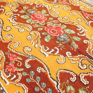 OVERDYE OUSHAK RUG, Kilim colorido, rugo turco, 5&#39;6x9&#39;5 pies, Medallion Kilim, alfombra amarilla, anatolia Kilim, alfombra tejiendo lana, Kil Rugim, K-1308