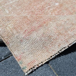 3x12 Runner Rug, 3x12 Soft Pastel Vintage Runner, 3x12 Turkish Runner, Handmade Wool Rug, 3x12 Rugs, Mid Century Modern, 3x12 Persian Runner