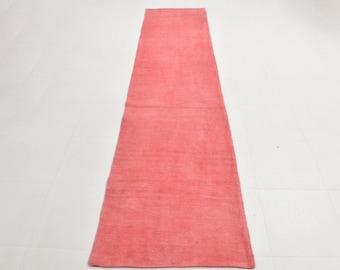 2x11 Vintage Hemp Runner Rug: Shades Of Pink Handmade Carpet, Rugs For Entrway