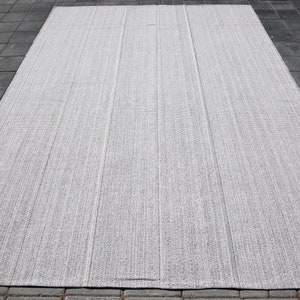 OVERSİZE FLATWEAVE RUG, Large Area Rug, Oversize Kilim Rug, Flatweave Rug, Big White Rug, Natural Rug, 9x12 Turkish Rug, Solid Rug, Rug ,481