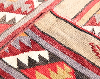 2x8 Runner Rug, 2x8 TURKISH VINTAGE KILIM Rug, 2x8, 2x8 Kilim Runner, Handmade Oushak Rug, 2x8 Rug, Kilim Runner 2x8, Red Tones Kilim,