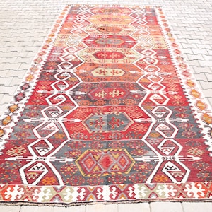 Long Runner Rug Large Kilim Rug Oversize Kilim Rug, 6'!x11'9 Ft,Large Area Rug, Hallway Rug,Antique Rug,Anatoian Rug,6x12 Kilim Rug,K-2241